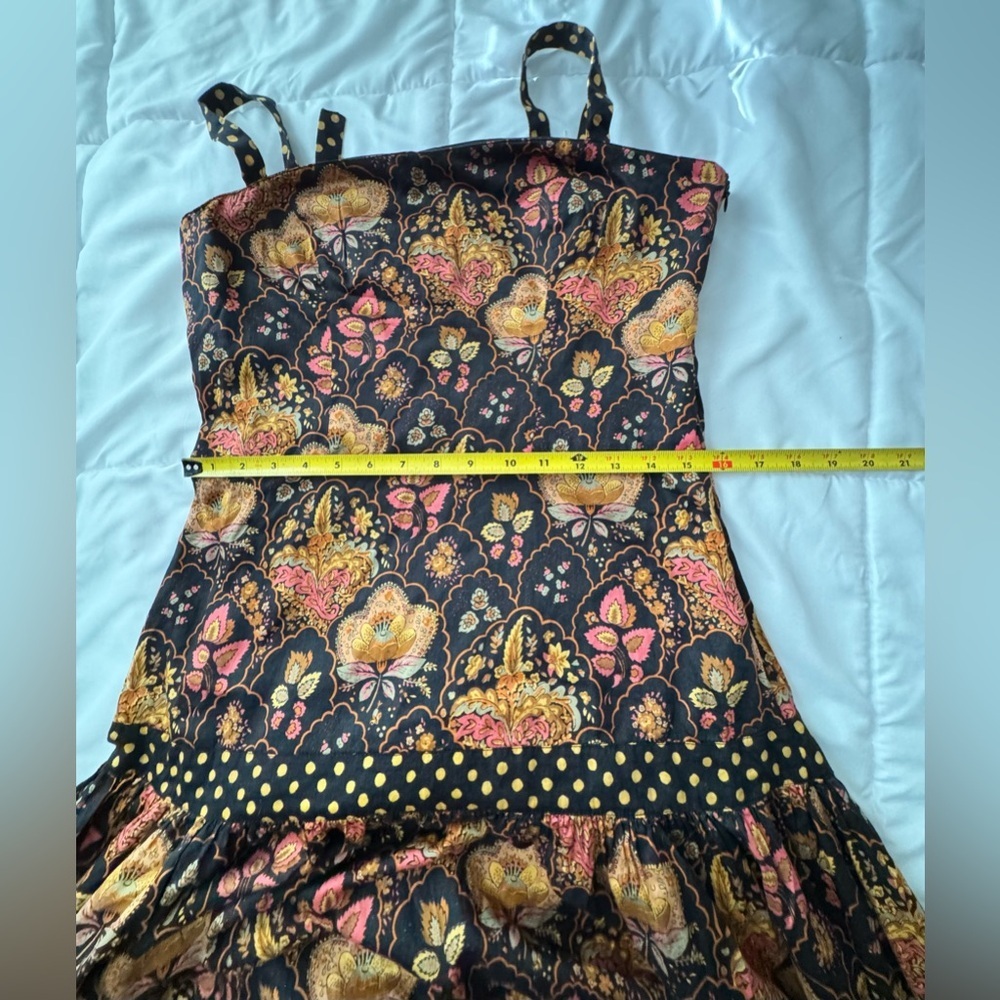 Souleiado Floral Brown ,Orange Dress - Picture 8 of 13